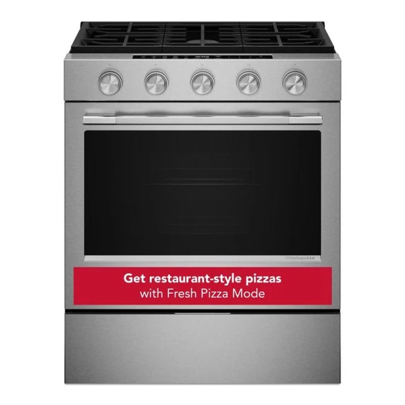 Kitchenaid® 5.0 Cu. Ft. Smart Slide-in Gas Range with Convection Cooking Modes and 2-in-1 Burner KSGS530SPS