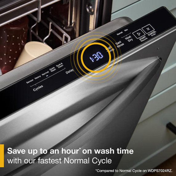 Whirlpool® 24-Inch Dishwasher with Total Coverage Wash Action and Auto Open Air Dry in Fingerprint Resistant Stainless Steel WDTS8024SZ