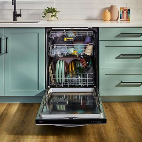 Whirlpool® 24-Inch Dishwasher with Total Coverage Wash Action and Auto Open Air Dry in Fingerprint Resistant Stainless Steel WDTS8024SZ
