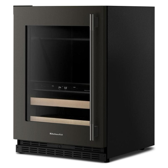 Kitchenaid® 24" Beverage Center with Glass Door and Wood-Front Racks KUBL524SBE