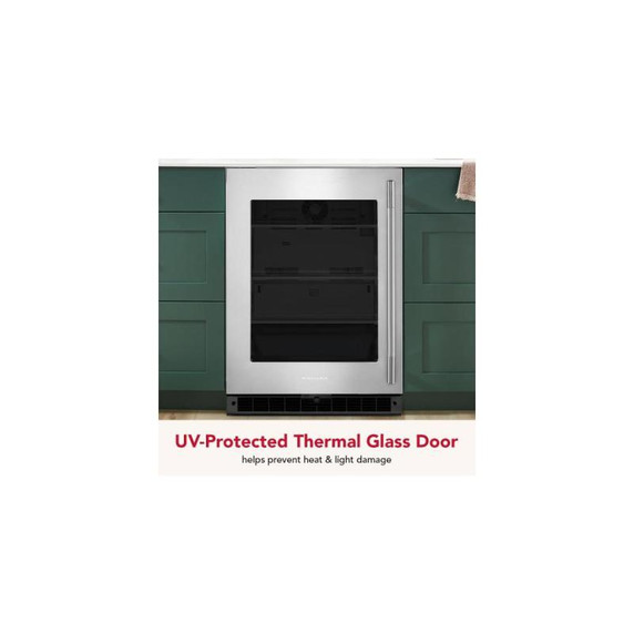Kitchenaid® 24"" Undercounter Refrigerator with Glass Door KURL324SSB