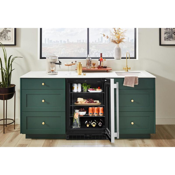 Kitchenaid® 24"" Undercounter Refrigerator with Glass Door KURR324SSB