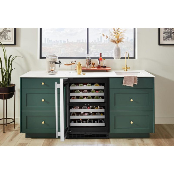 Kitchenaid® 24" Undercounter Wine Cellar with Full-Extension Metal-Front Racks KUWL324SSB