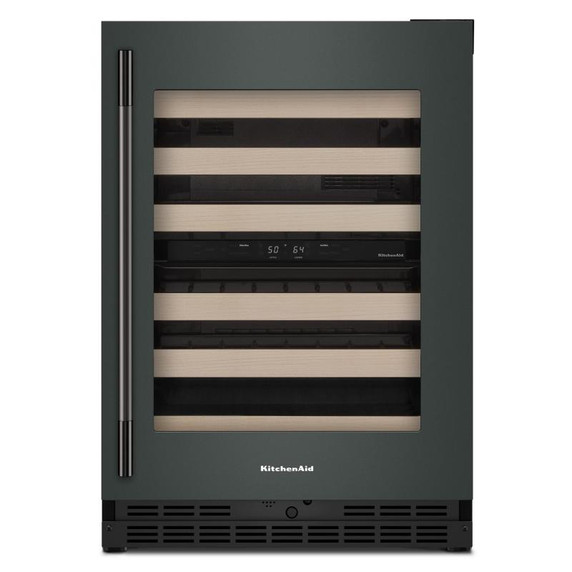 Kitchenaid® 24" Undercounter Wine Cellar with Full-Extension Wood-Front Racks KUWR524SJP