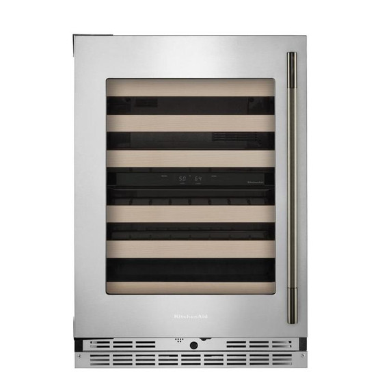 Kitchenaid® 24" Undercounter Wine Cellar with Full-Extension Wood-Front Racks KUWL524SPS Kitchenaid® 24" Undercounter Wine Cellar with Full-Extension Wood-Front Racks KUWL524SPS