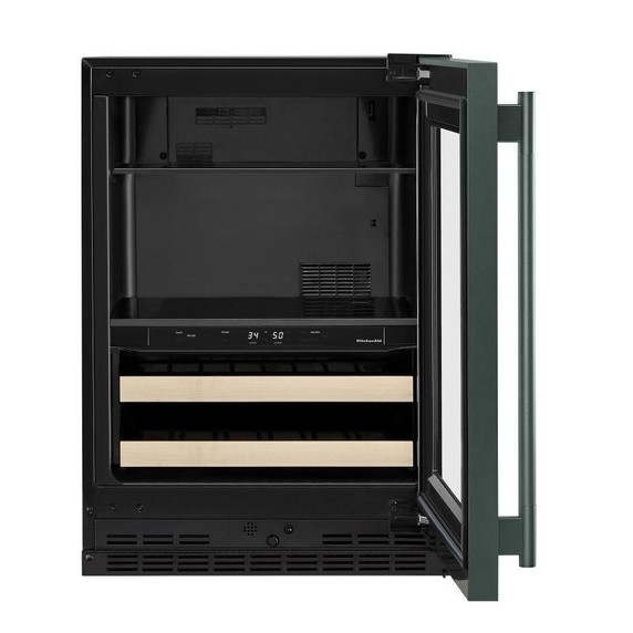 Kitchenaid® 24" Beverage Center with Glass Door and Wood-Front Racks KUBR524SJP