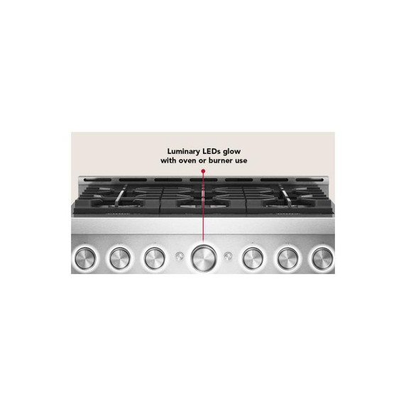 KitchenAid® 36-Inch 6 Burner Commercial-Style Gas Range with No Preheat Air Fry Mode KFGS936SSS