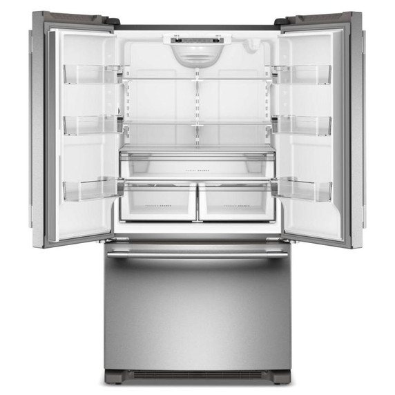 Kitchenaid® 25 Cu. Ft. 36-Inch Standard-Depth French Door Refrigerator with Internal Water Dispenser KRFF136SPS