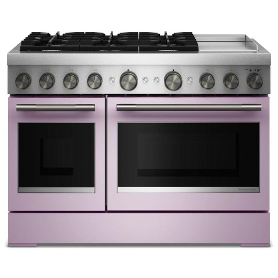 Kitchenaid® 48-Inch 6 Burner Commercial-Style Dual Fuel Range with Griddle KFDD948SWF