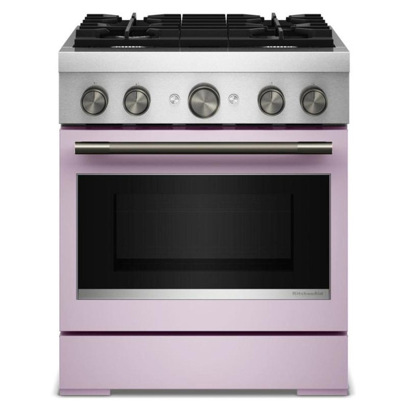 Kitchenaid® 30-Inch 4 Burner Commercial-Style Dual Fuel Range with No Preheat Air Fry Mode KFDS930SWF