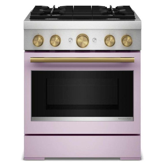 Kitchenaid® 30-Inch 4 Burner Commercial-Style Dual Fuel Range with No Preheat Air Fry Mode KFDS930SWF