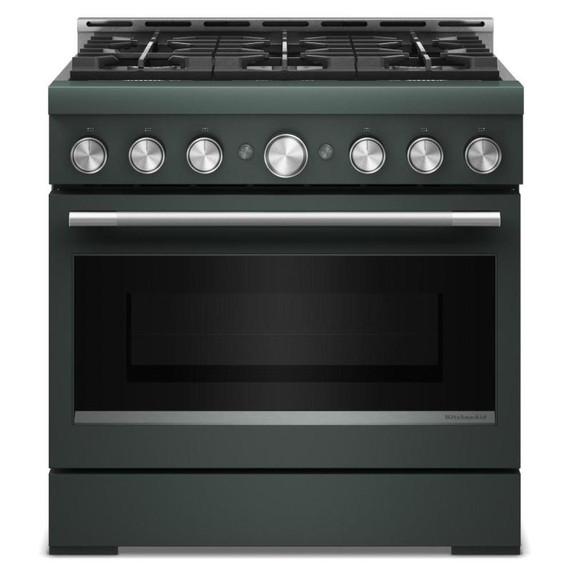KitchenAid® 36-Inch 6 Burner Commercial-Style Gas Range with No Preheat Air Fry Mode KFGS936SJP