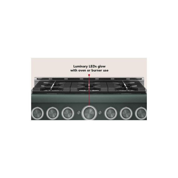 KitchenAid® 36-Inch 6 Burner Commercial-Style Gas Range with No Preheat Air Fry Mode KFGS936SJP