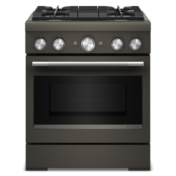 KitchenAid® 30-Inch 4 Burner Commercial-Style Dual Fuel Range with No Preheat Air Fry Mode KFDS930SBE