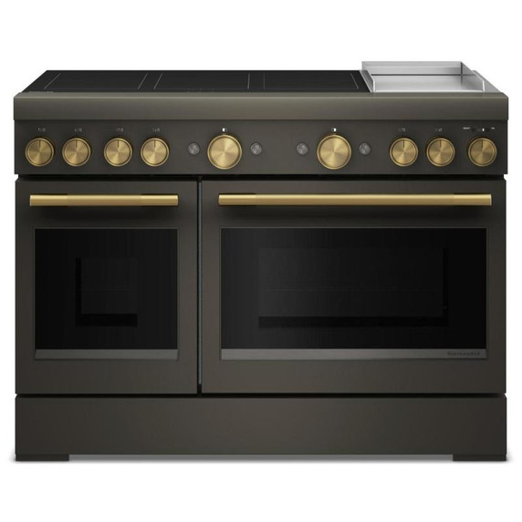 KitchenAid® 48-Inch 6-Element Induction Freestanding Commercial-Style Range with Griddle KFID948SBE