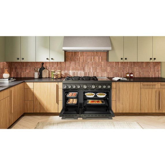 Kitchenaid® 48-Inch 6 Burner Commercial-Style Dual Fuel Range with Griddle KFDD948SBE