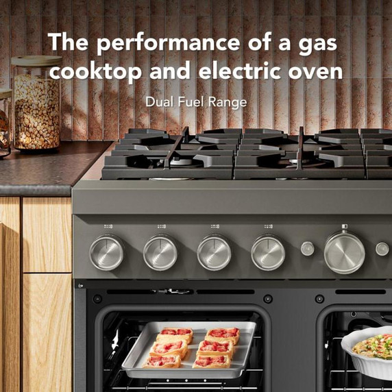 Kitchenaid® 48-Inch 6 Burner Commercial-Style Dual Fuel Range with Griddle KFDD948SBE