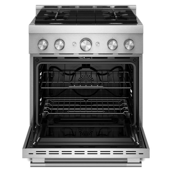 KitchenAid® 30-Inch 4 Burner Commercial-Style Gas Range with No Preheat Air Fry Mode KFGS930SSS