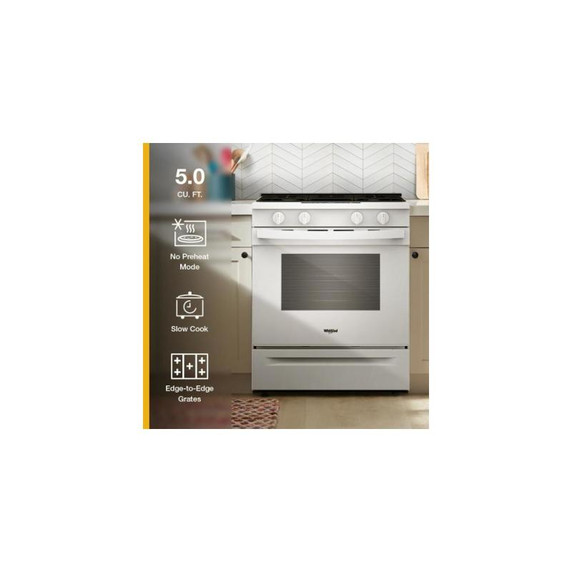 Whirlpool® 30-inch Gas Smart Range with No Preheat Mode and Steam Clean WSGS3330TW