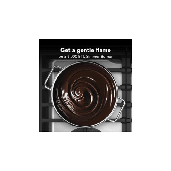 Kitchenaid® Gas-on-Metal Cooktop with 5 Versatile Burners and Edge-to-Edge Cast-Iron Grates KCGK330SSS