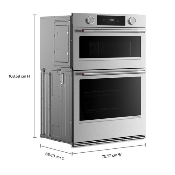 Kitchenaid® 30-inch Smart Electric Combo Wall Oven with Intelligent Cooking Camera - PrintShield™ Finish KOEC930SPS
