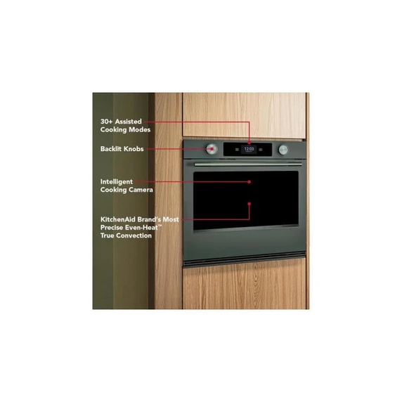 Kitchenaid® 30-inch Smart Electric Single Wall Oven with Intelligent Cooking Camera - Juniper KOES930SJP