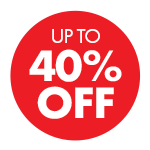 up to 40% off sale