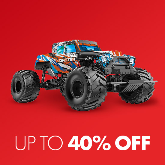 Save on our range of remote control cars, r/c toys and camera drones