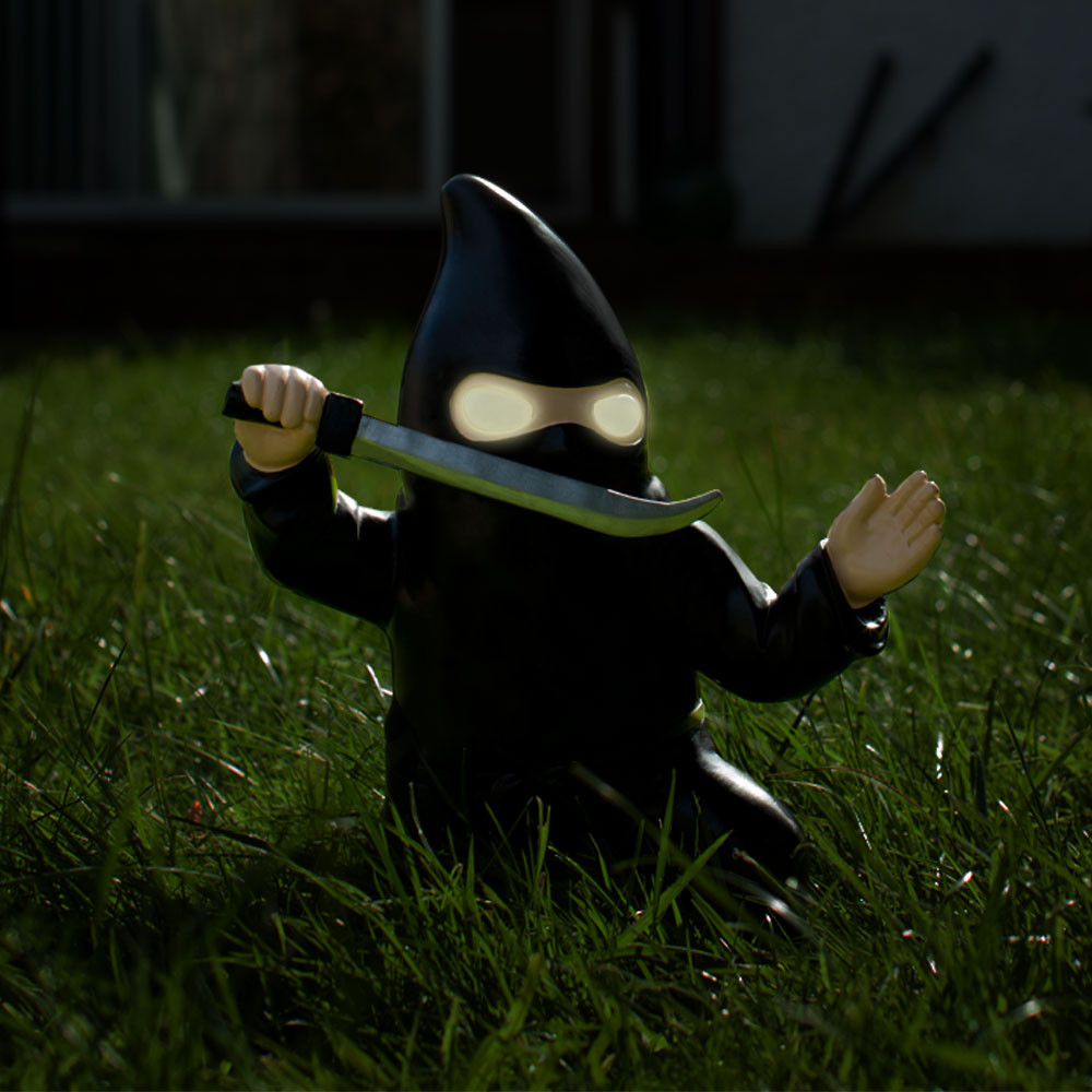 Ninja Garden Gnome - Eyes Light Up In The Dark