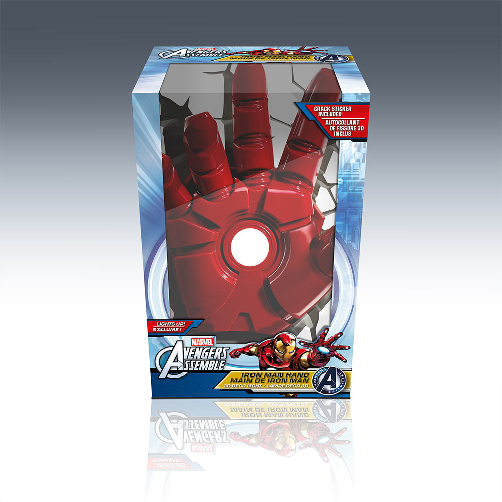 marvel 3d deco light スパイダーマン アイアンマン ハルク Marvel Iron Man Hand 3D Wall Light with Crack Sticker
