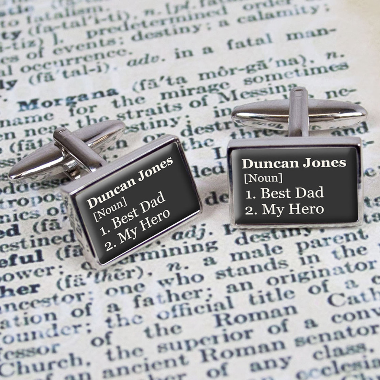 Personalised Cufflinks Feature A Dictionary Definition Of Any Name