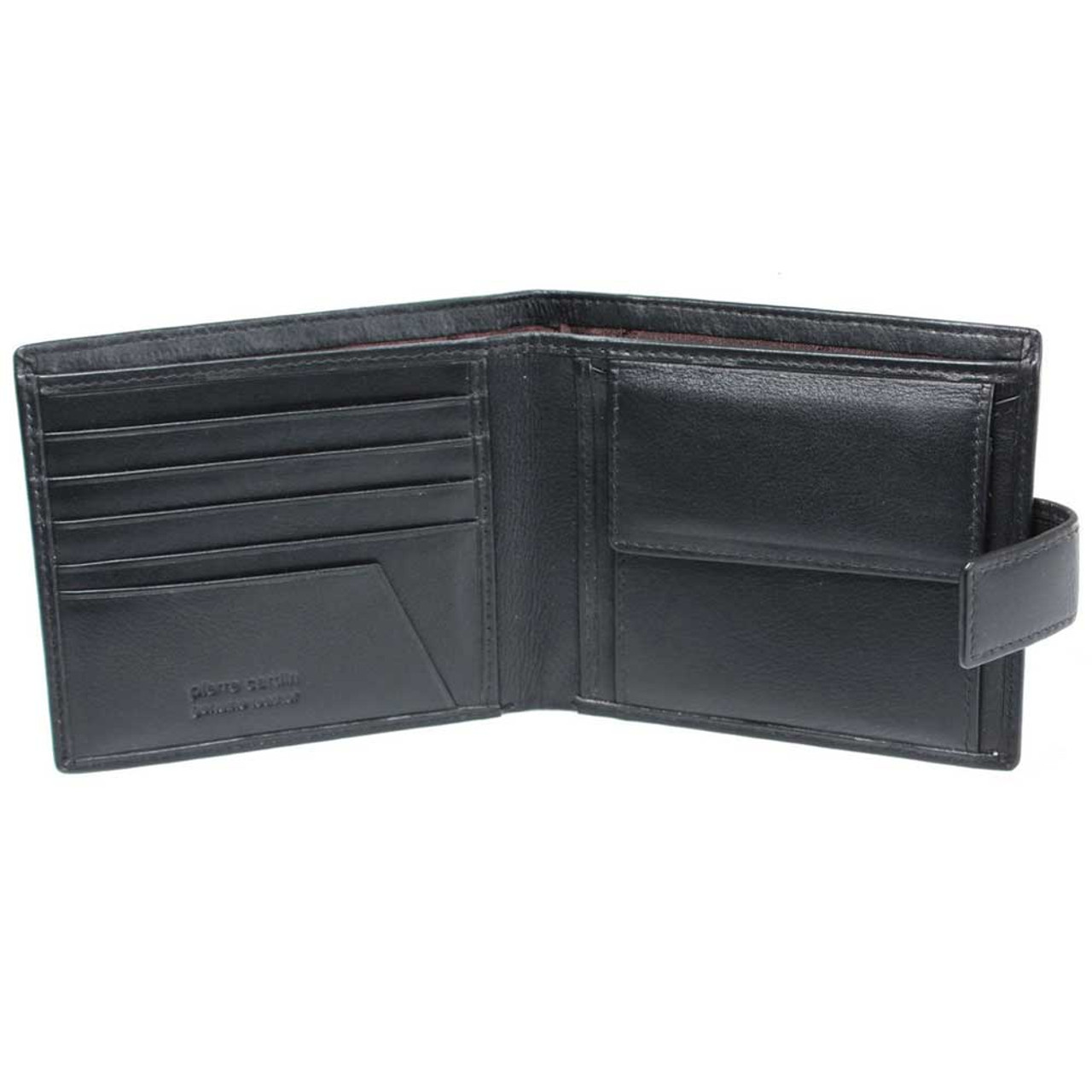 Pierre Cardin Mens Nappa Black Leather Coin Wallet