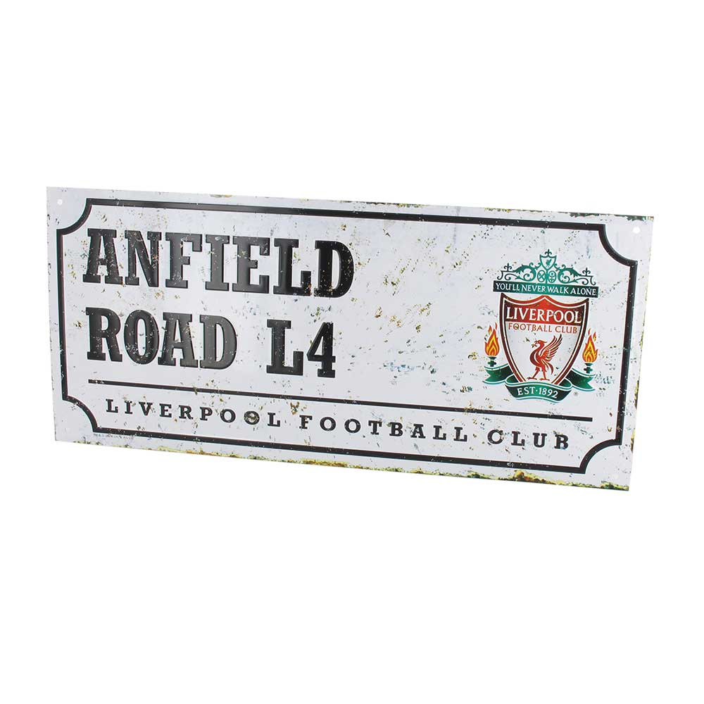 Anfield Road Liverpool FC Retro Street Sign - Football Memorabilia