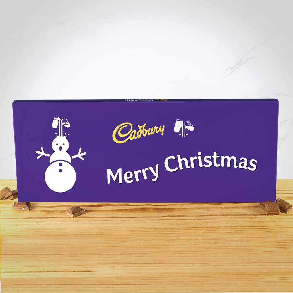 Personalised Cadbury Dairy Milk Bar 850g Snowman