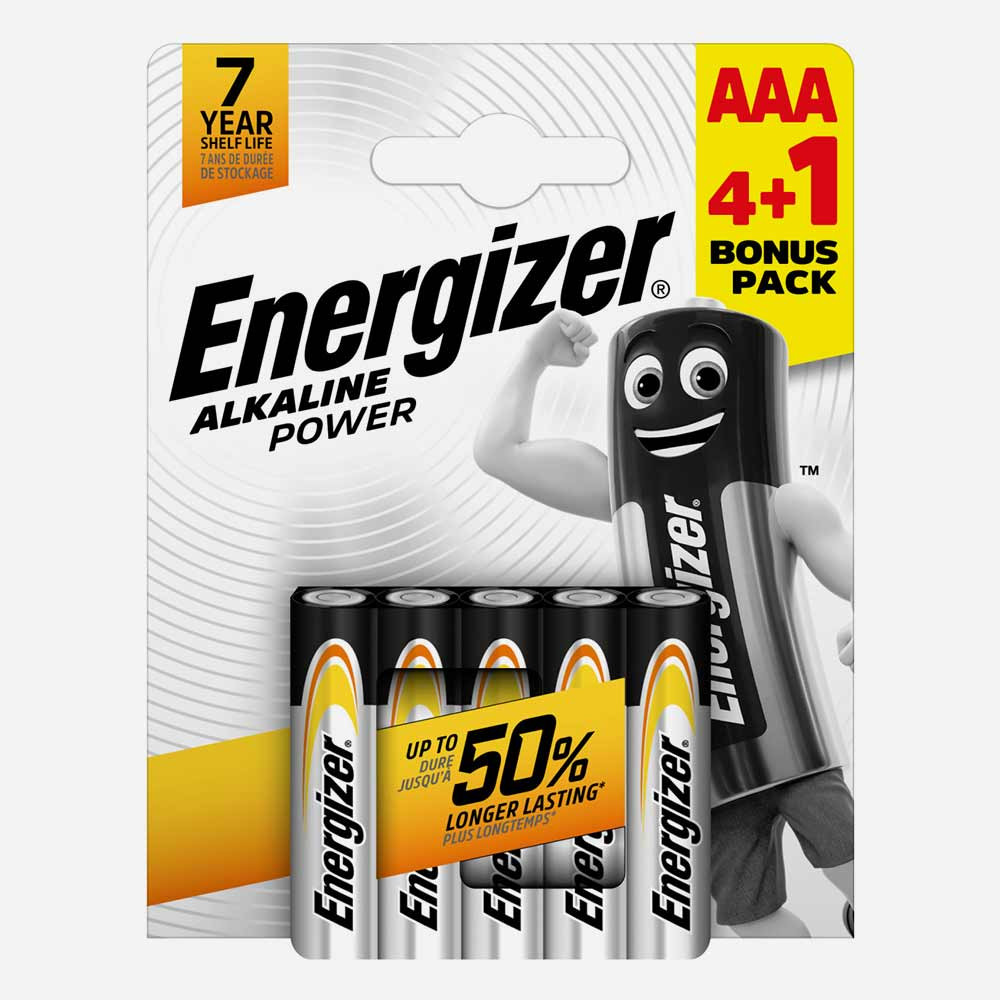Energizer AAA Batteries - Pack of 4 + 1