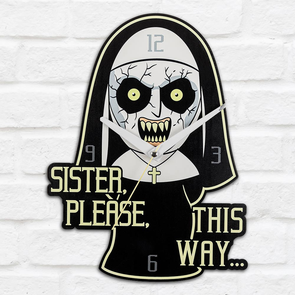 Please Clock The Nun Sister, Please, This Way… Wall Clock