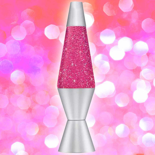 Lava 14.5" Pink/Silver Glitter Lava Lamp