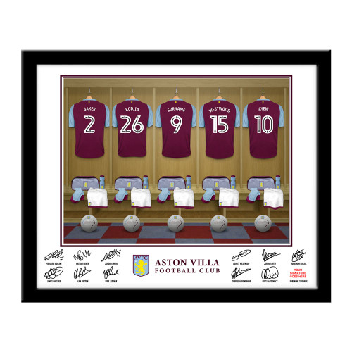 Personalised Aston Villa Football Dressing Room Photo