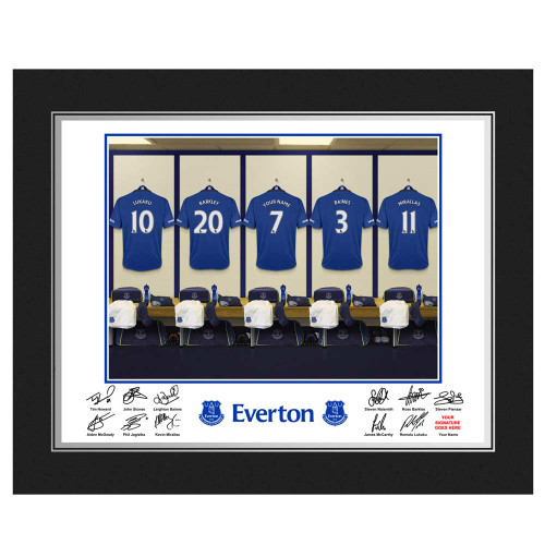 Personalised Everton Football Dressing Room Photo