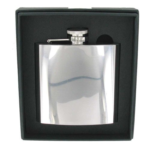 Polished Steel 6oz Flask