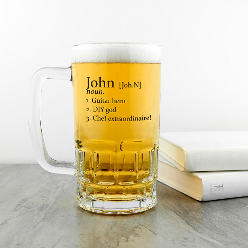 Personalised Definition Beer Glass Tankard