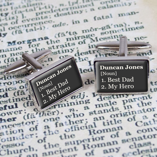Personalised Definition Cufflinks (Grey)