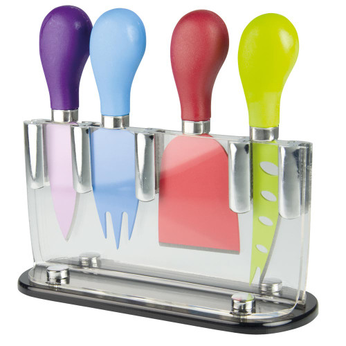 4 Piece Cheese Knife Set & Block