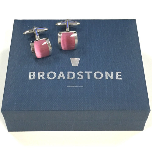 Broadstone Pink Cat Eye Men’s Cufflinks