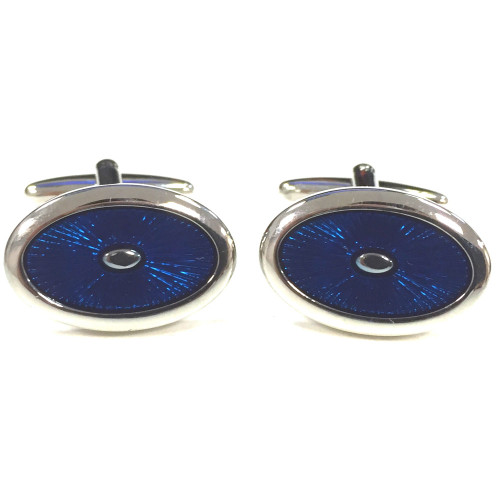 Broadstone Navy Sunburst Men’s Cufflinks