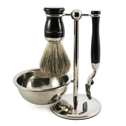 4 Piece Shaving Set With Bowl Black