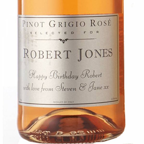 Personalised Sparkling Pinot Grigio Rosé
