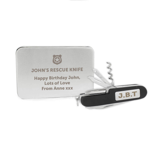 Personalised Shield Pen Knife and Box Set
