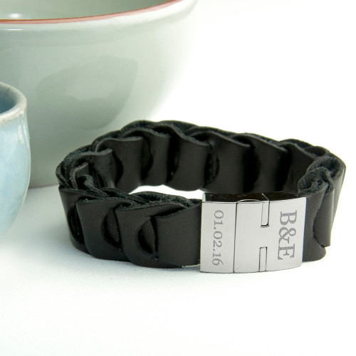  Personalised Men's Intrepid Leather Bracelet