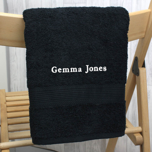 Personalised Black Hand Towel